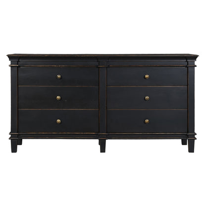 70" Distressed Black Mango Dresser