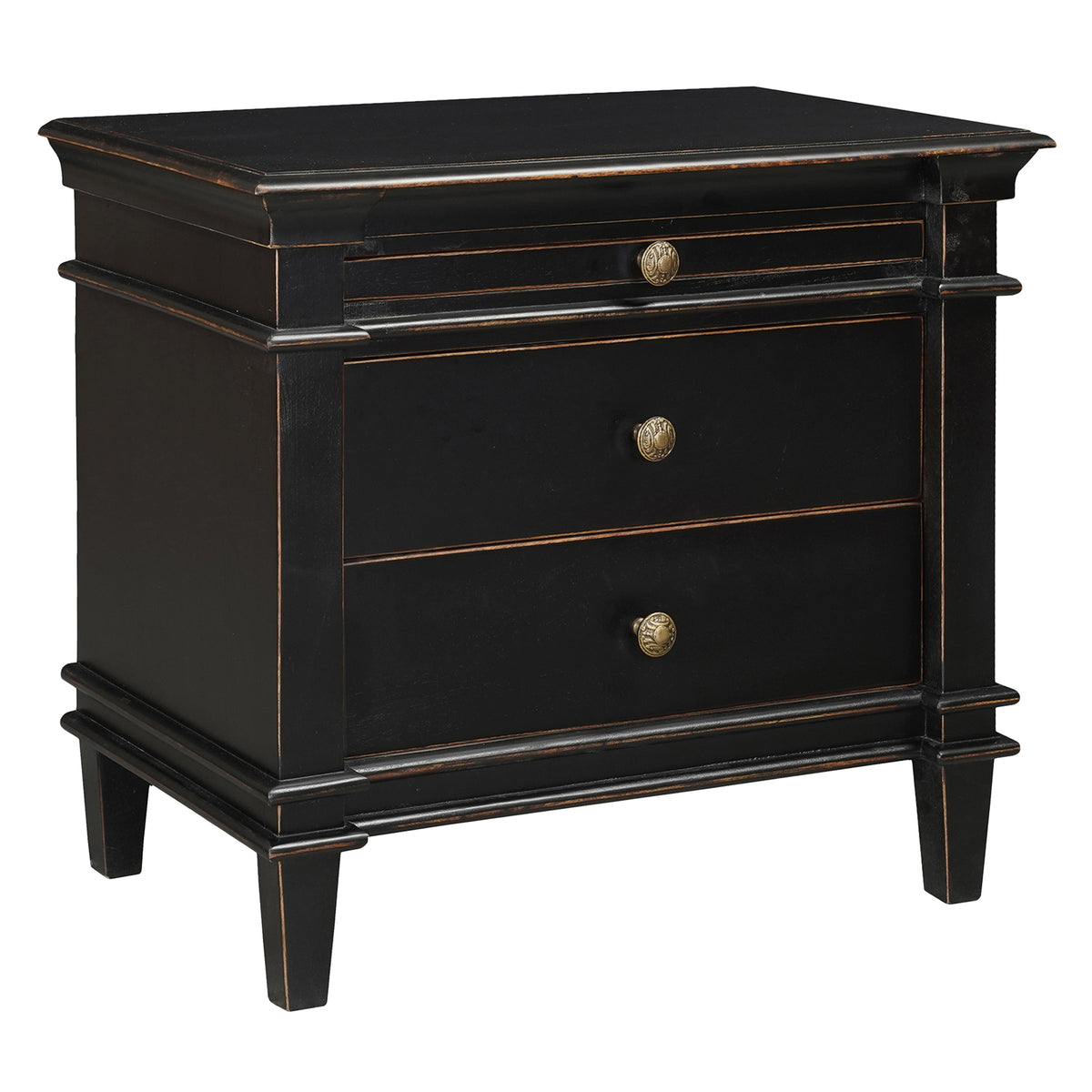 30" Distressed Black Mango Nightstand