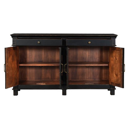 70" Distressed Black Mango Sideboard