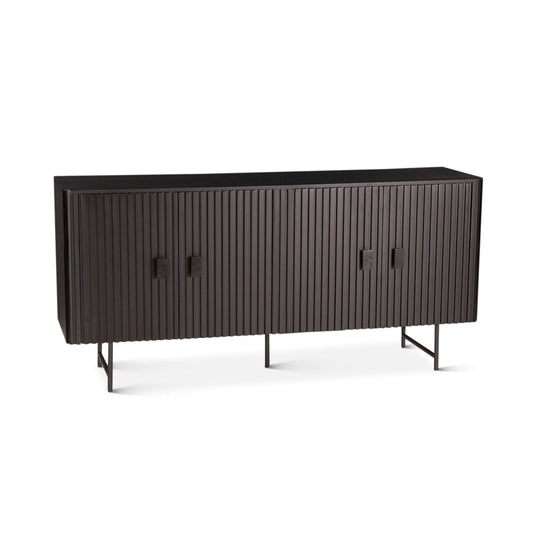 67" Matte Black Mango Wood Sideboard