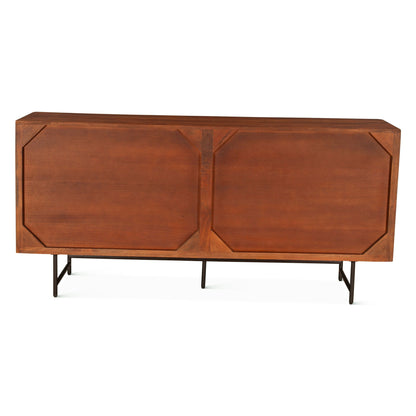 67" Pecan Brown Mango Wood Sideboard
