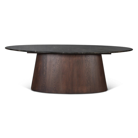 90" Lava Marble Oval Dining Table