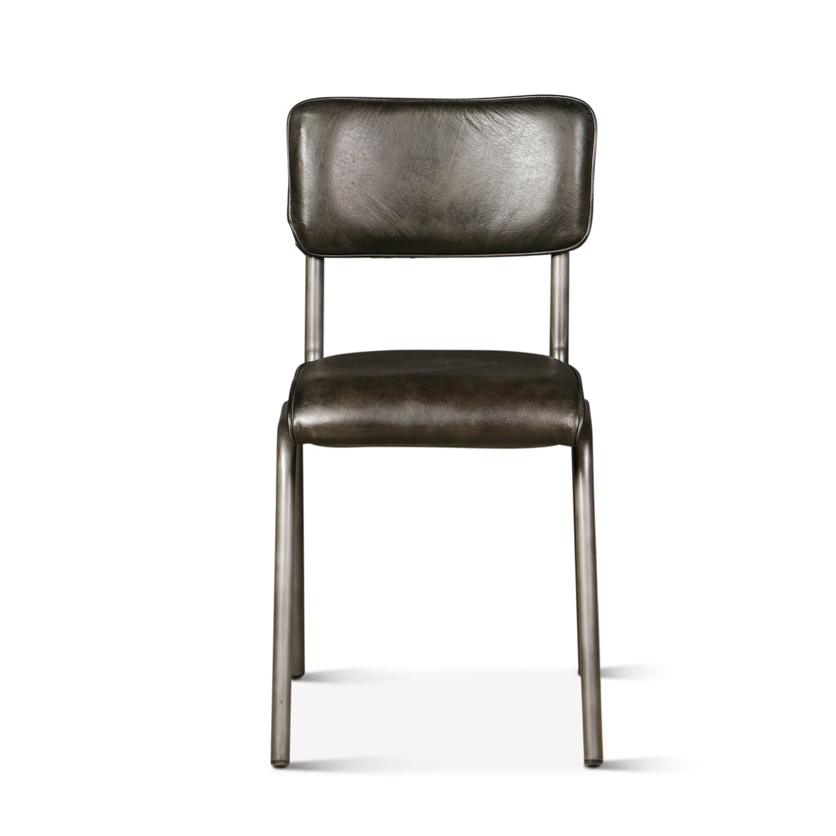 17" Ebony Leather Dining Chair