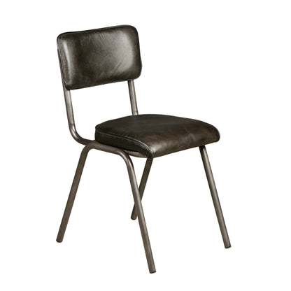 17" Ebony Leather Dining Chair