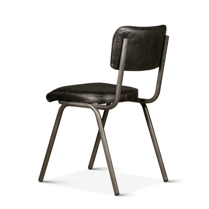 17" Ebony Leather Dining Chair