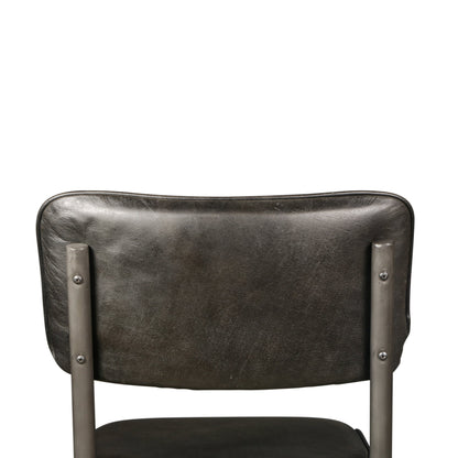 17" Ebony Leather Dining Chair