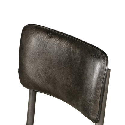 17" Ebony Leather Dining Chair