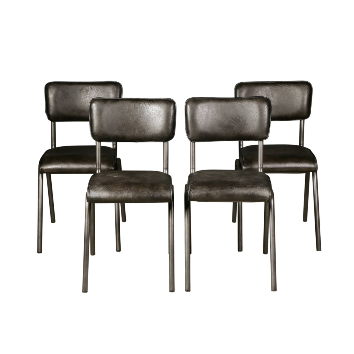 17" Ebony Leather Dining Chair