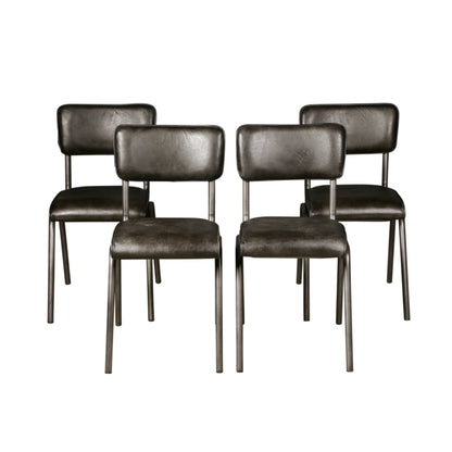 17" Ebony Leather Dining Chair