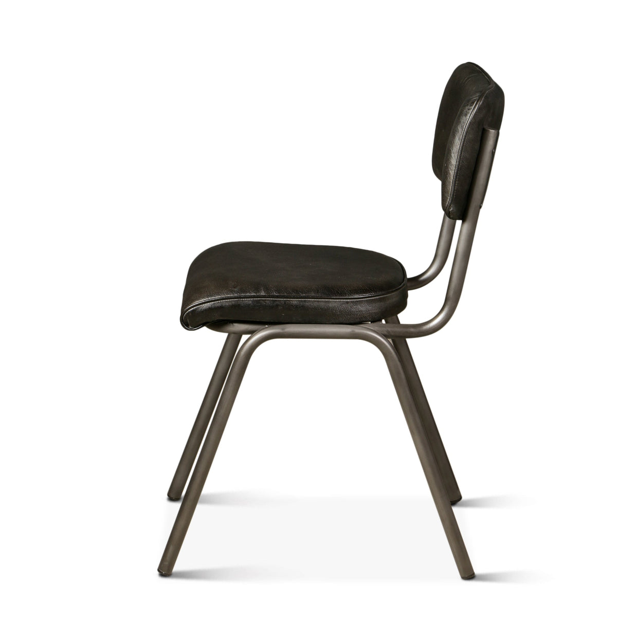 17" Ebony Leather Dining Chair