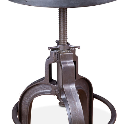13" Black Leather Adjustable Stool