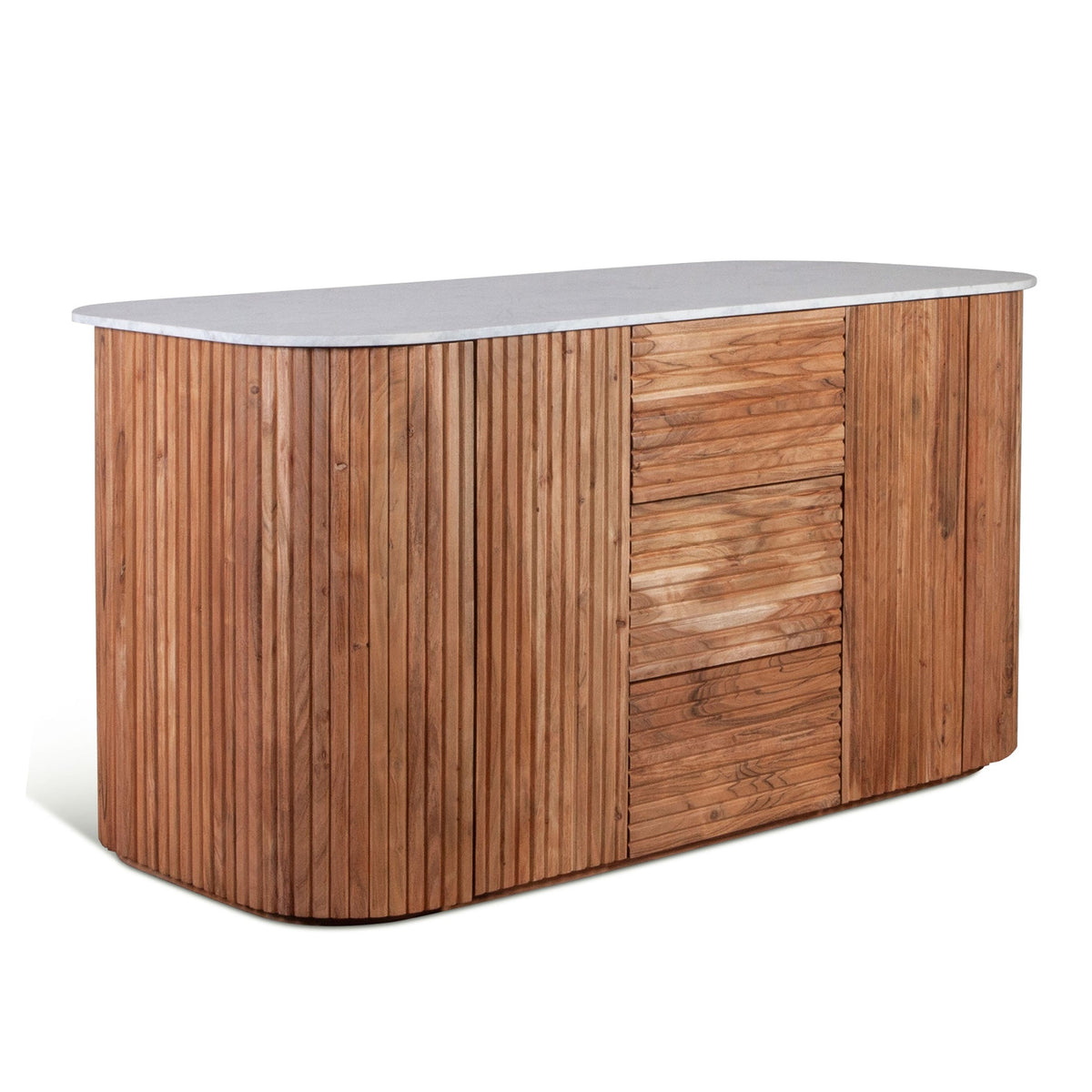 68.5" Natural Acacia Kitchen Island Table