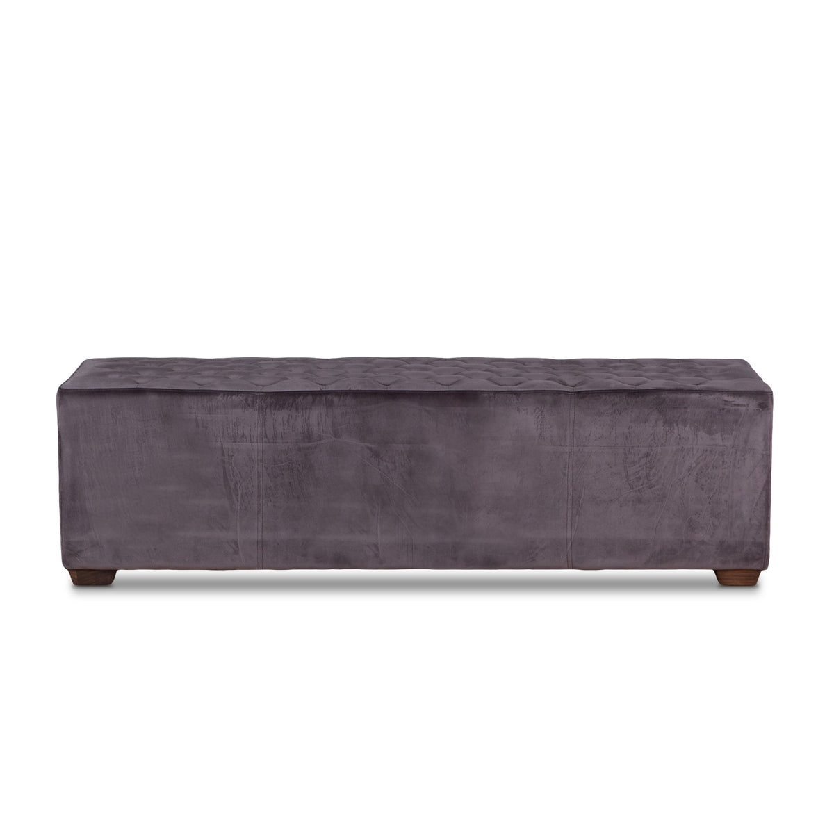 59" Asphalt Velvet Upholstered Bench