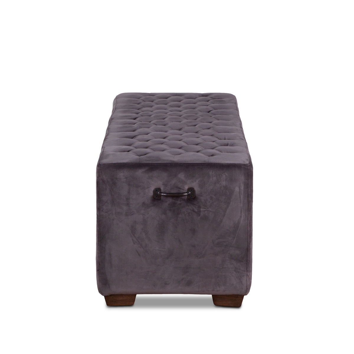 59" Asphalt Velvet Upholstered Bench