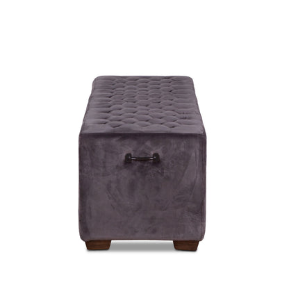 59" Asphalt Velvet Upholstered Bench