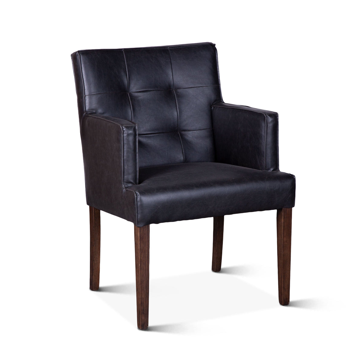 23" Black Eco Leather Dining Armchair
