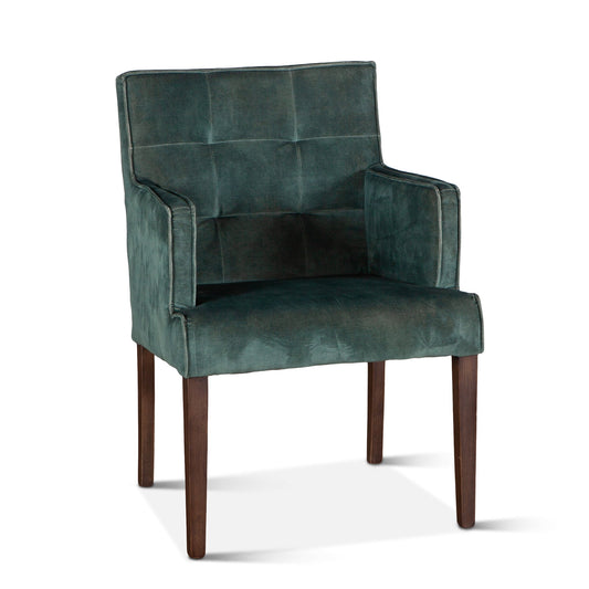 23" Green Velvet Dining Armchair