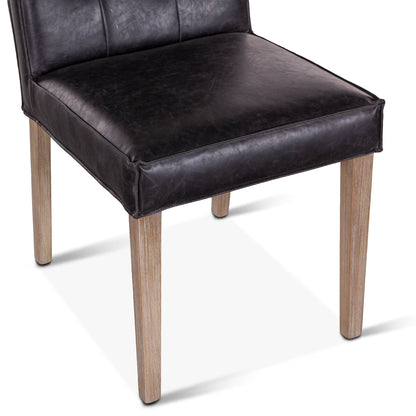 17" Black Eco Leather Dining Chair