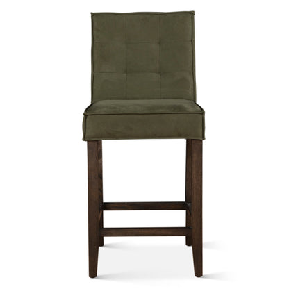 18" Green Eco Suede Counter Chair