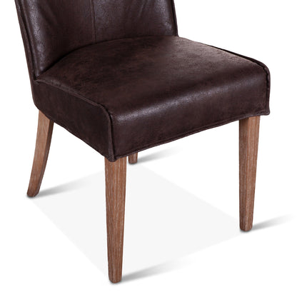 19" Dining Chair in Dark Brown Leather