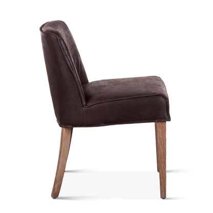 19" Dining Chair in Dark Brown Leather