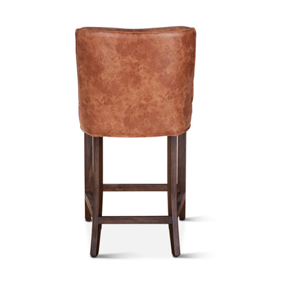 20" Tan Leather Counter Chair
