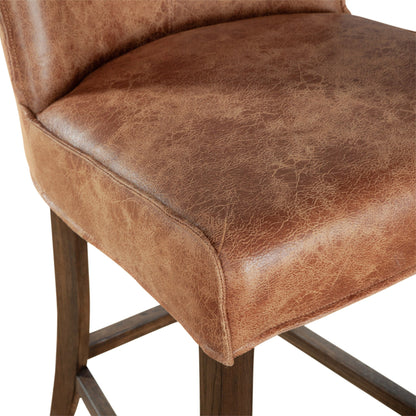 20" Tan Leather Counter Chair