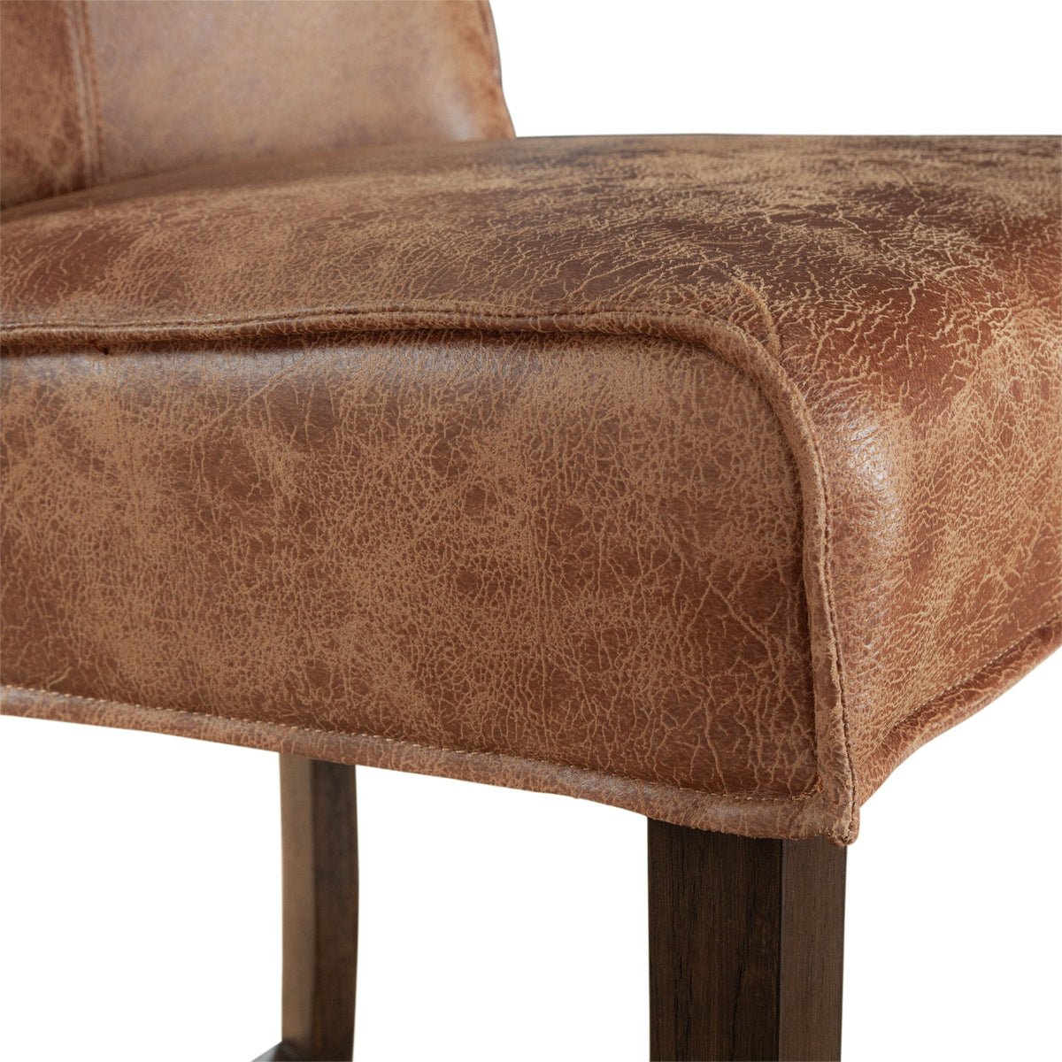 20" Tan Leather Counter Chair