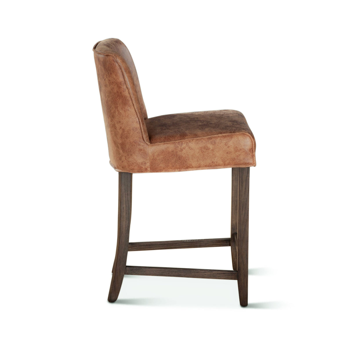20" Tan Leather Counter Chair