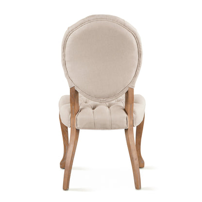 21" Beige Linen Dining Chair