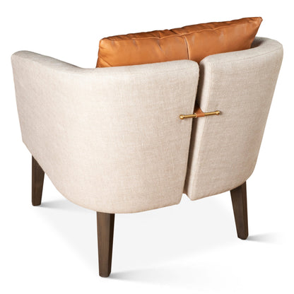 29" Beige Linen Accent Chair