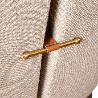 29" Beige Linen Accent Chair