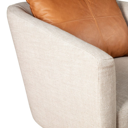 29" Beige Linen Accent Chair