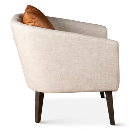 29" Beige Linen Accent Chair