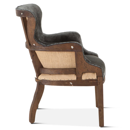 25" Gray Velvet Accent Armchair