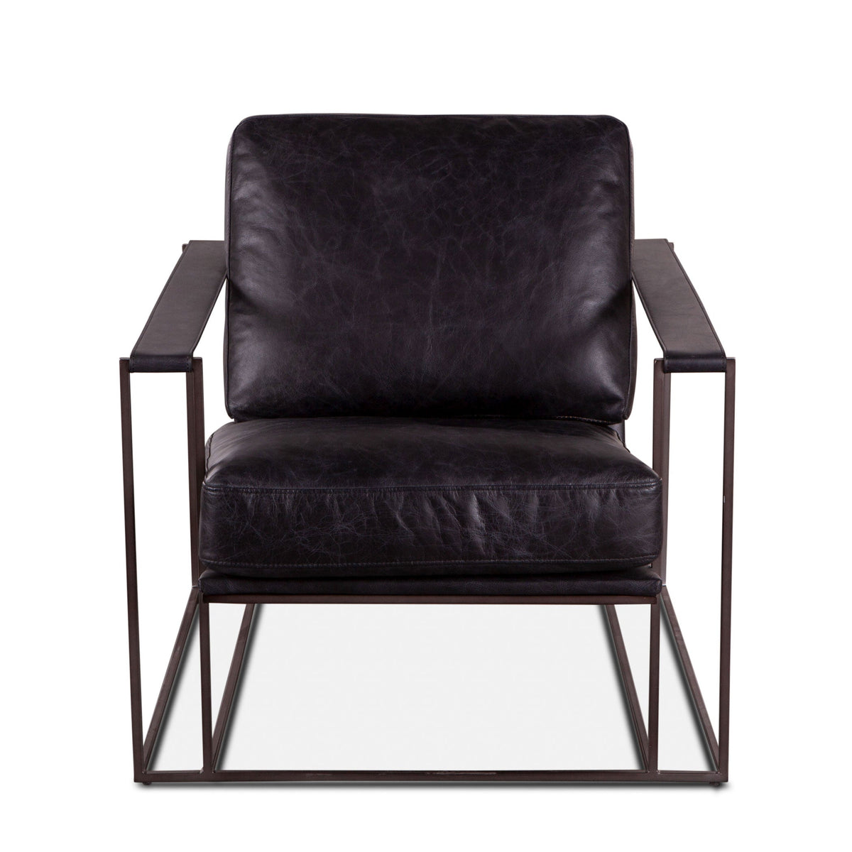 30" Ebony Black Leather Accent Chair