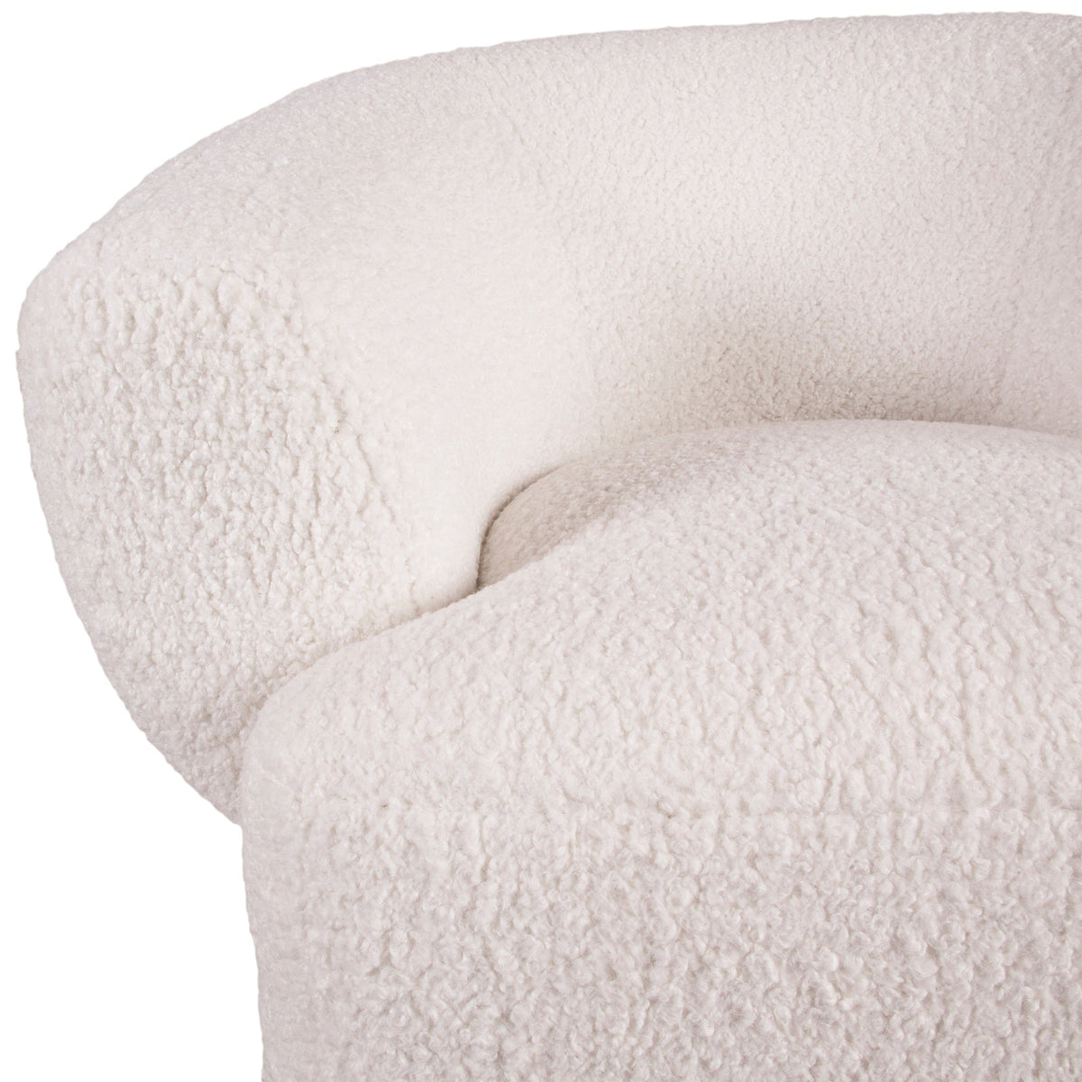 32" Cream Boucle Swivel Accent Chair