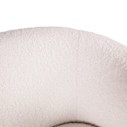 32" Cream Boucle Swivel Accent Chair