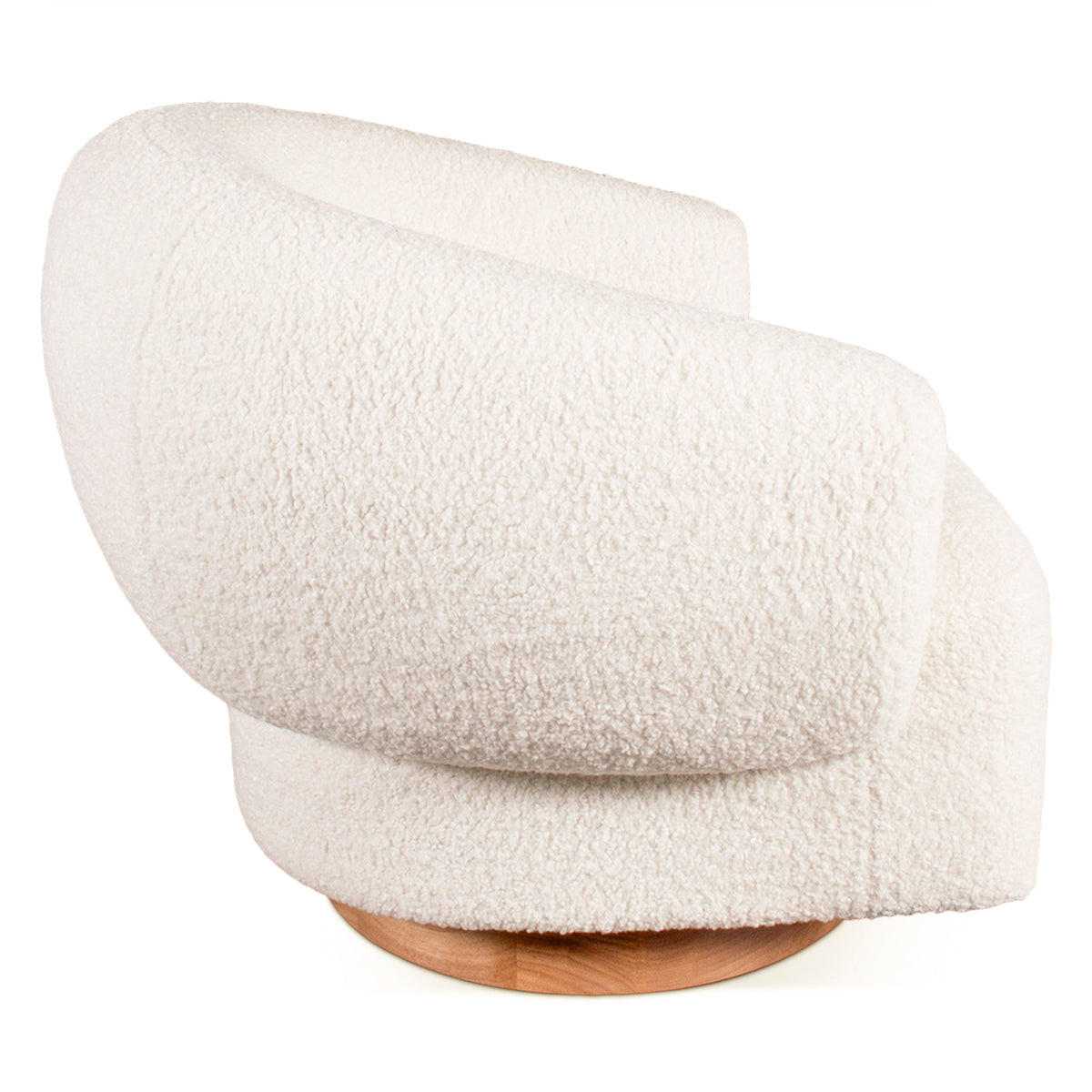 32" Cream Boucle Swivel Accent Chair