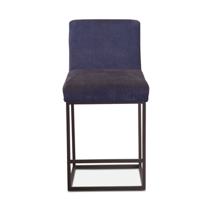 20" Navy Linen Upholstered Counter Chair