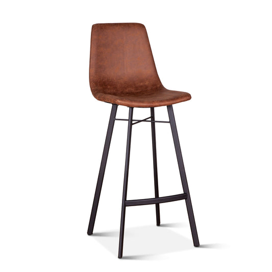 18" Trapper Brown Microfiber Bar Chair