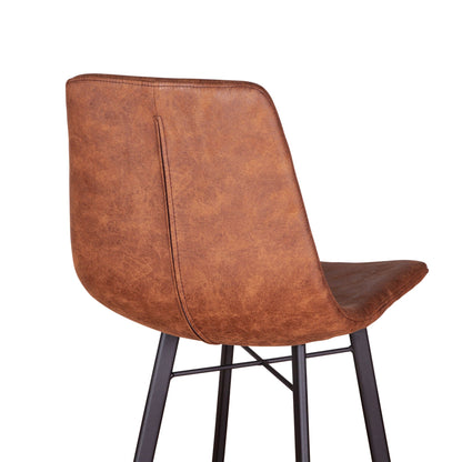 18" Trapper Brown Microfiber Bar Chair