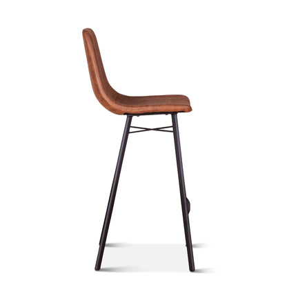 18" Trapper Brown Microfiber Bar Chair