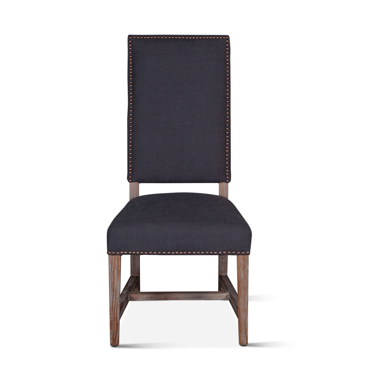 21" Upholstered Dining Chair in Dark Gray Linen