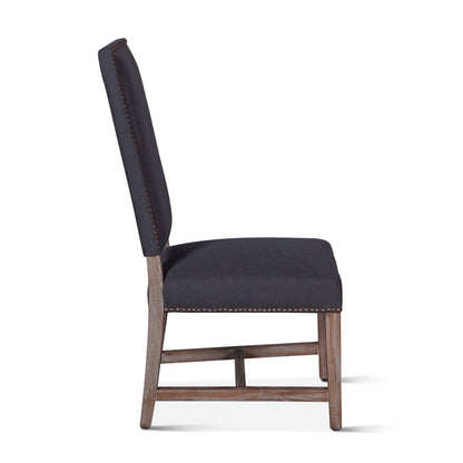 21" Upholstered Dining Chair in Dark Gray Linen