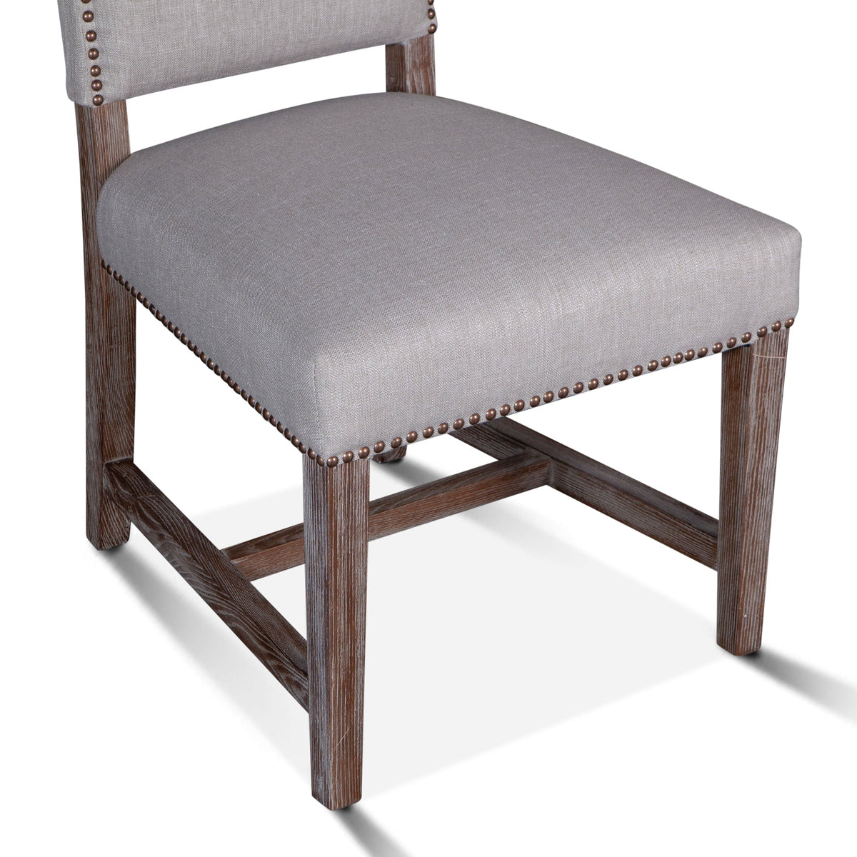 21" Upholstered Dining Chair in Greige Linen