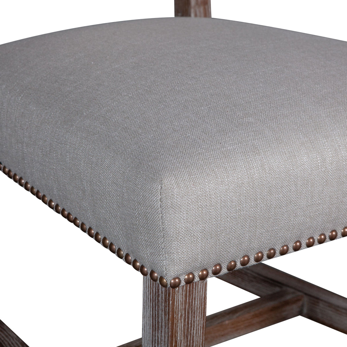 21" Upholstered Dining Chair in Greige Linen
