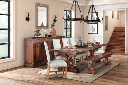 108" Chestnut Wood Dining Table