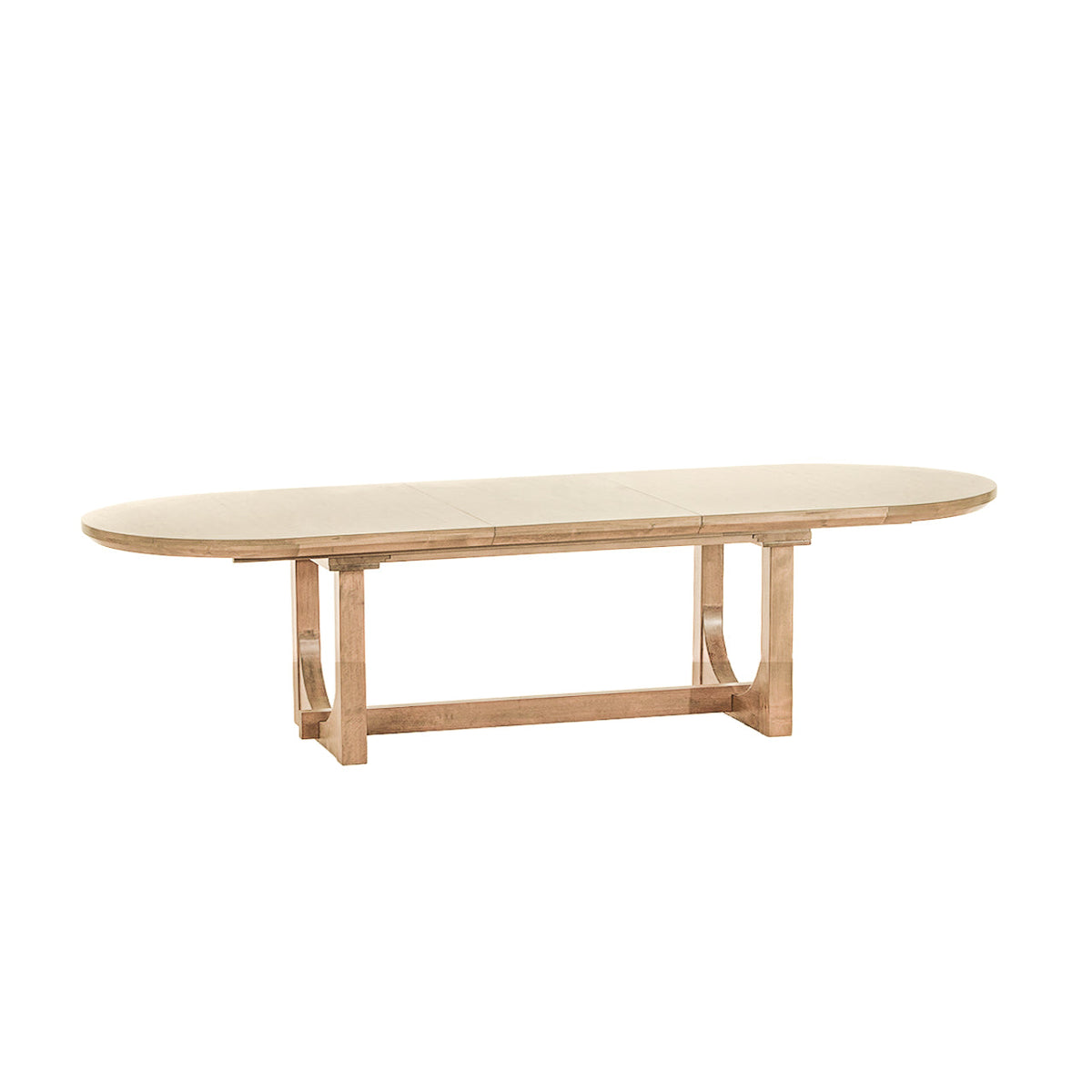 86" Gray Birch Wood Oval Dining Table