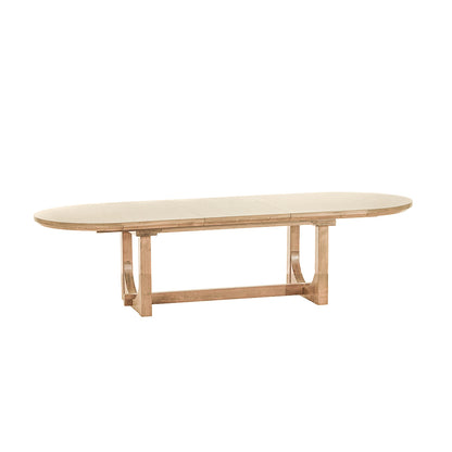 86" Gray Birch Wood Oval Dining Table